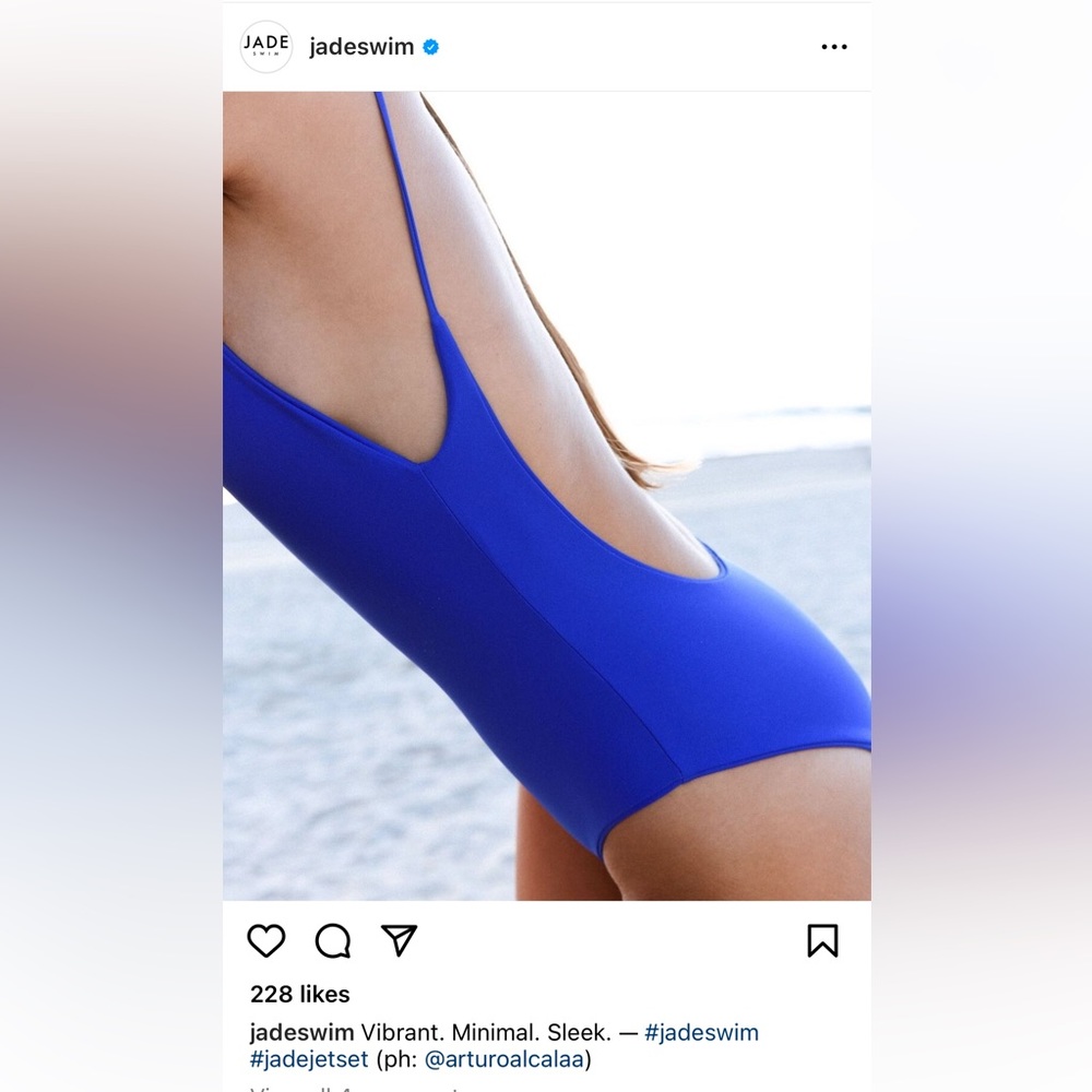 JADE Swim “Trophy” one piece in Lapis